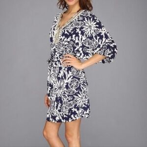 Lilly Pulitzer Navy and White Wilds Caftan Dress